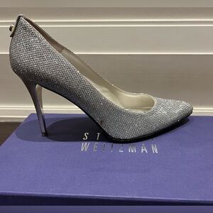 Stuart Weitzman Glitter Silver Shoes